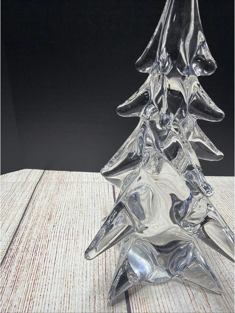 Vintage TasteSetter Sigma 10” 24% Lead Crystal Christmas Tree Made in Japan NL